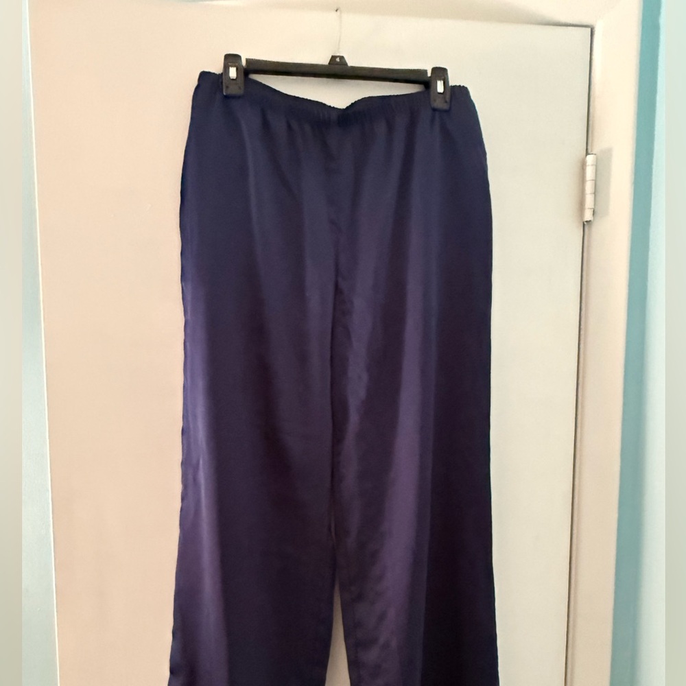 a new day Navy Wide-Leg Satin Pants